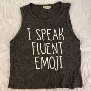 Super soft and comfy graphic muscle tee crop